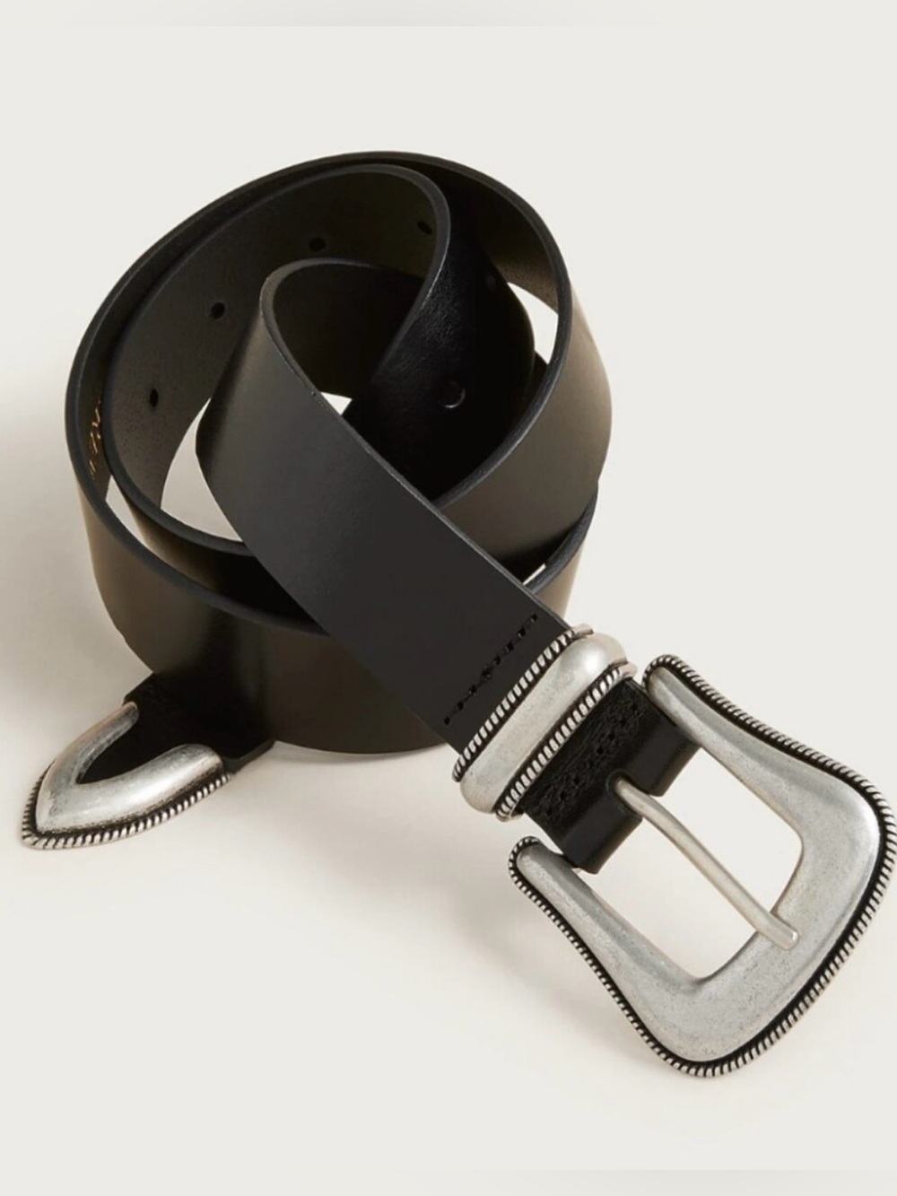J. CREW Western buckle belt in Black Leather Size S CR829